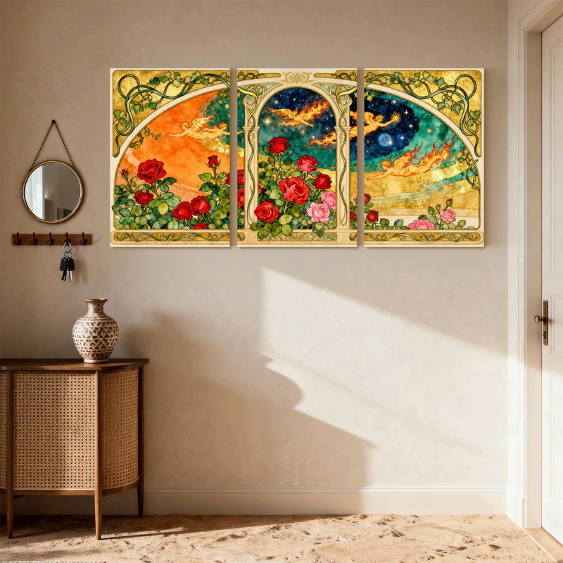 Ensemble de 3 impressions sur toile Fantasy Garden, H 18 po x l 36 po