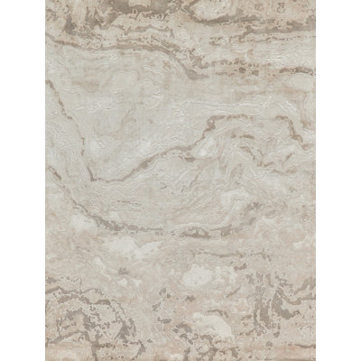 Saccara Beige Wool/Bamboo Silk handloomed Area Rug