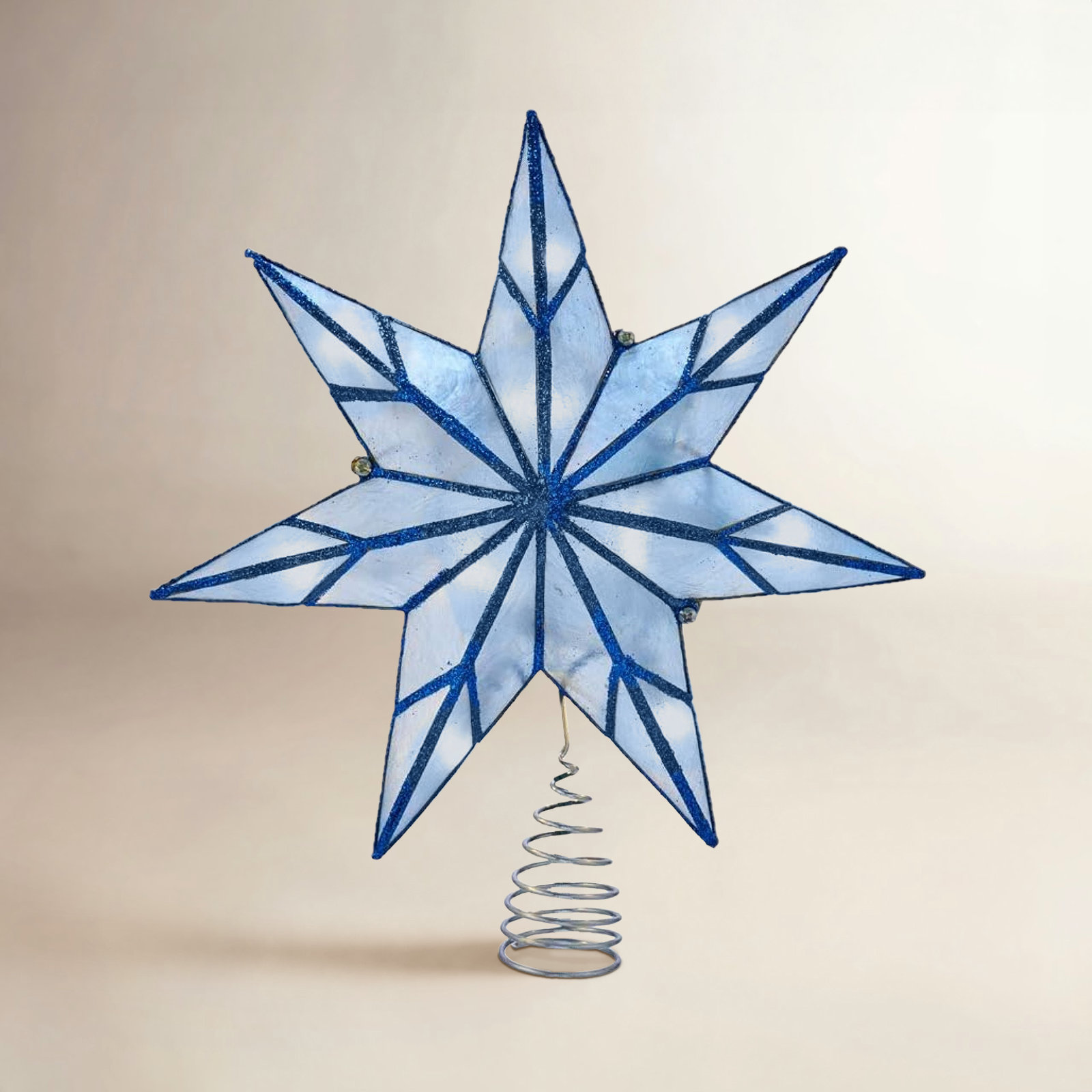 9.45'' Lighted Tree Topper, Blue Star