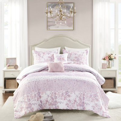 Édredon simple / simple TG en cachemire floral doux, 2 taies décoratives, coussins, literie lavable et romantique
