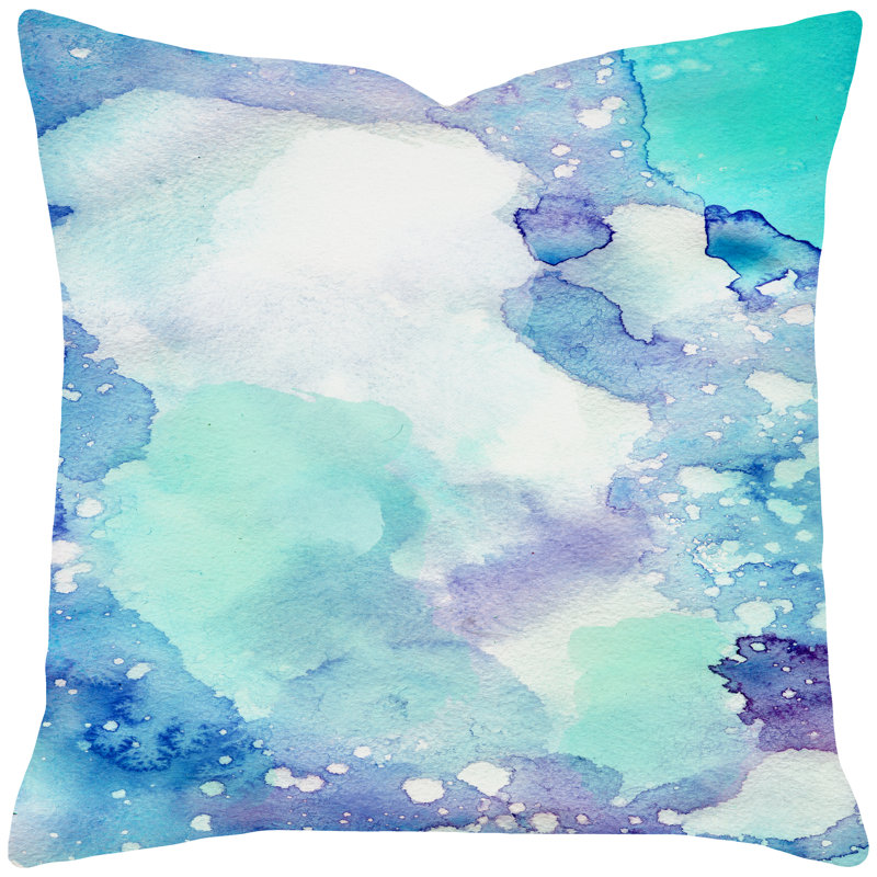 Housse de coussin en coton aquarelle/insert, 18 po x 18 po