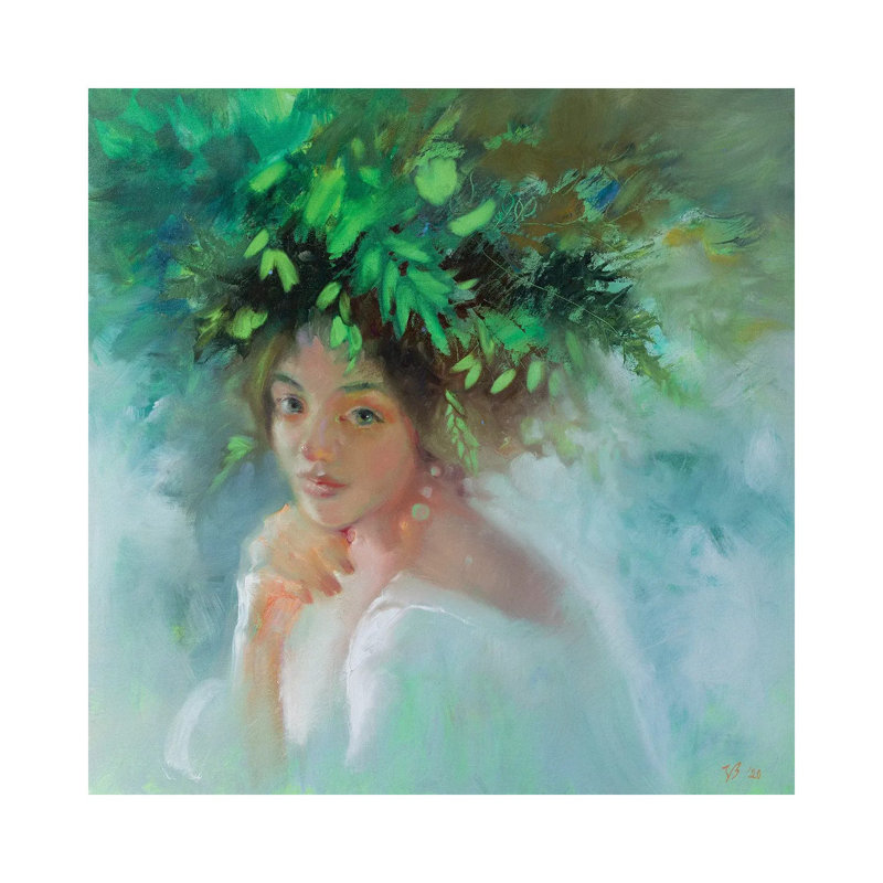 Forest Nymph by Katharina Valeeva - Wrapped Canvas Painting, 30.48 cm H x 30.48 cm W
