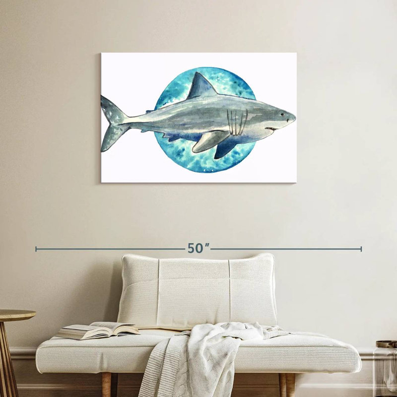 Watercolor Shark, 24" H x 36" W