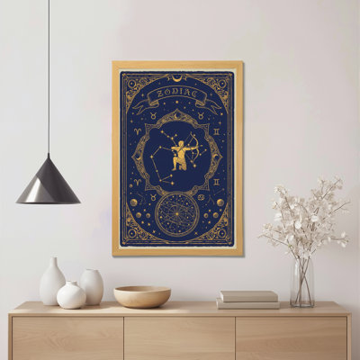«Zodiac Sagittarius Constellation Astrology», reproduction d'art sur toile tendue sur toile, ensemble de 1