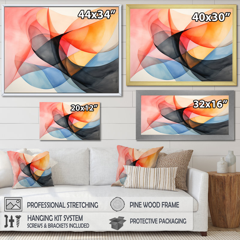 Motif géométrique de couleurs douces I - art mural géométrique, Toile tendue, H 24 po x l 32 po x P 1 po