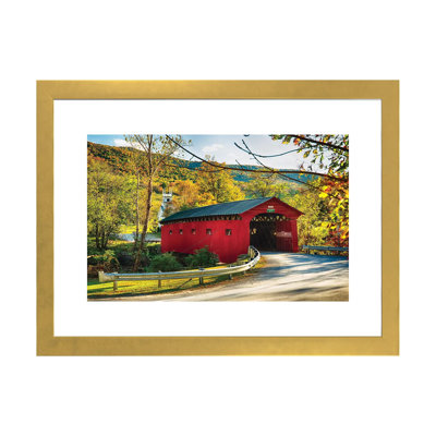 «Covered Bridge and a Curch» - reproduction