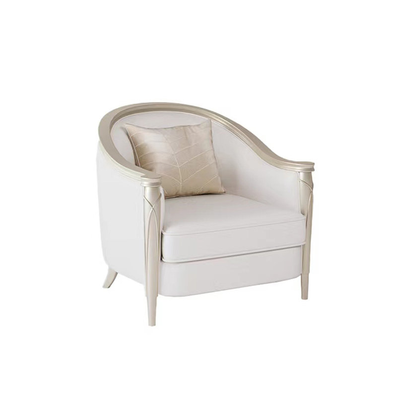 Joyanna Leather Barrel Chair
