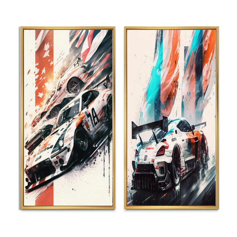 «Tokyo Japon au volant d'une voiture I», 2 pièces sur toile, Encadrement brun, H 20 po x l 24 po