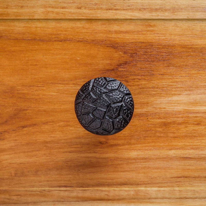 Iron Cabinet Knob Black Round Cobble Stone Design Cabinet Hardware