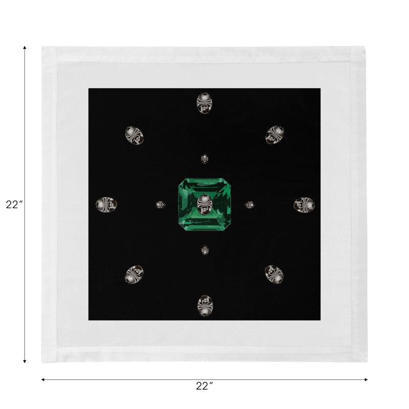 Asscher Cotton Blend Square Napkins, Black