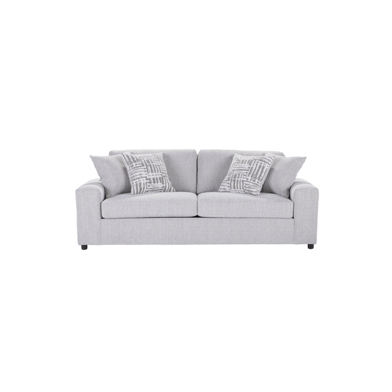 Brooklington Upholstered 85'' Sofa, Light Gray Polyester Blend