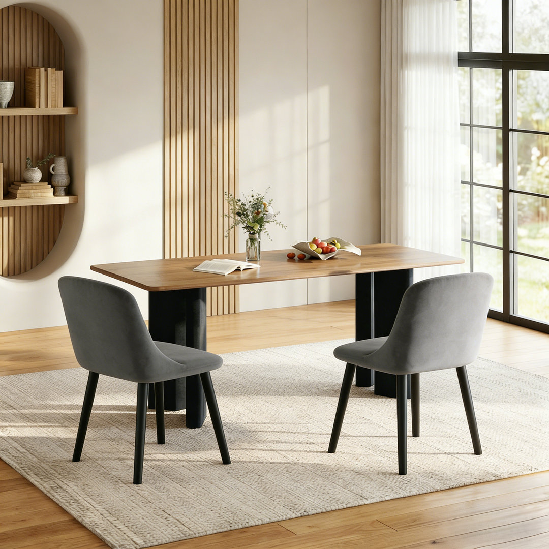 48.5cm H Upholstered Dining Chairs With Wooden Legs