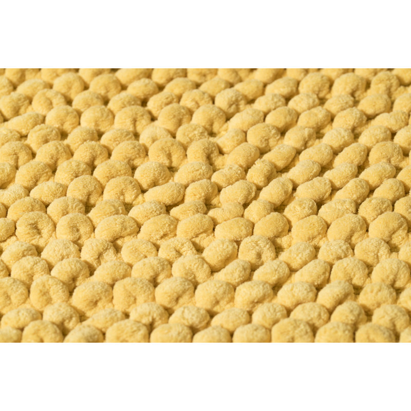 Super Soft Cushioned Rectangle Bath Mat with Slip-Resistant Backing, Yellow