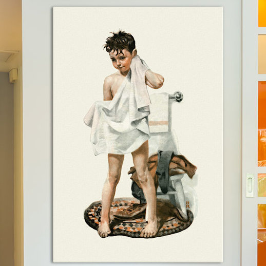 « c-l-e-a-n » par norman rockwell, reproduction d’art sur toile tendue, H 40 po x l 26 po x P 1,5 po