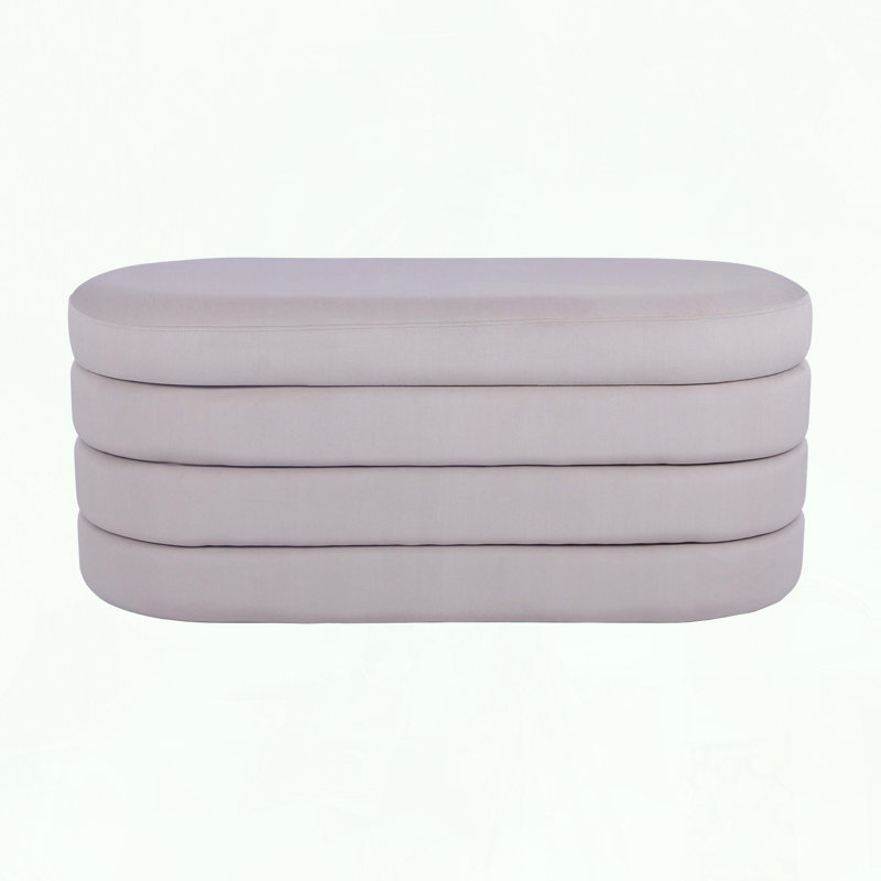 Banc repose-pieds avec rangement en velours
