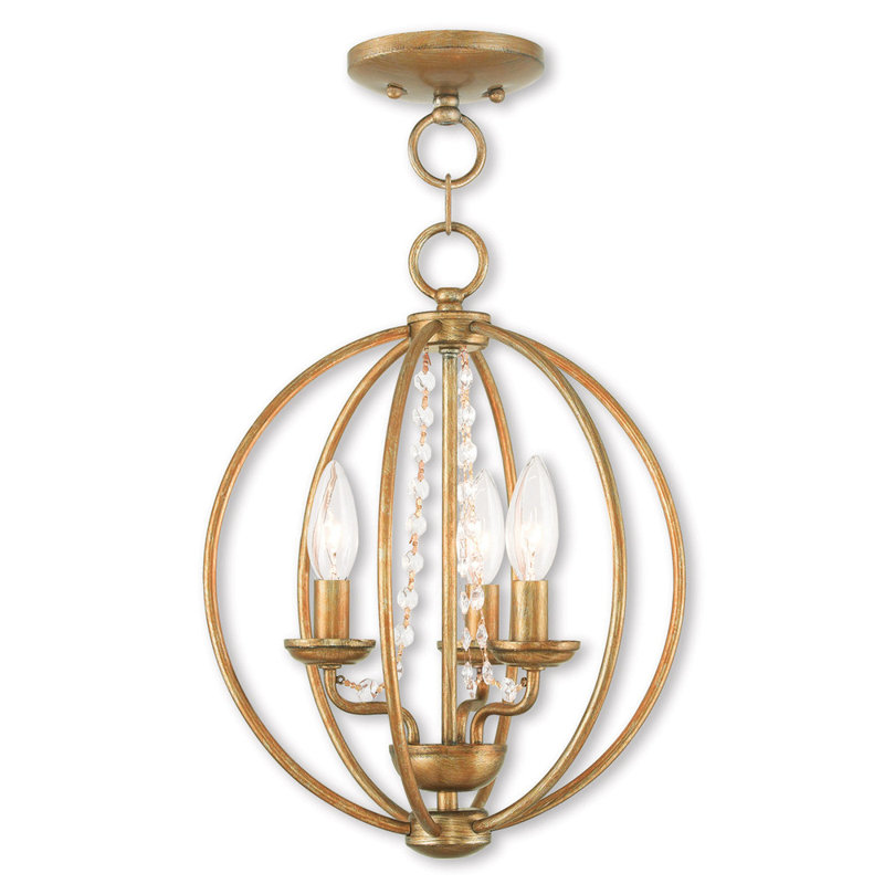 Lustre sphérique à 3 lumières Finnis, Doré