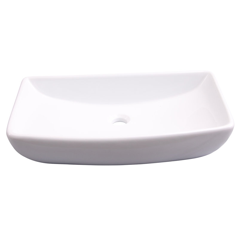 Lavabo de salle de bain vasque rectangulaire en porcelaine vitrifiée Palmyra