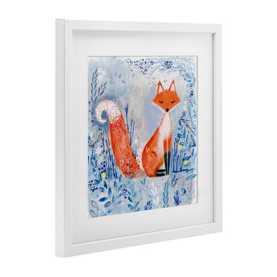 «Whimsical Fox Nature», reproduction sous verre encadrée, conception par Clare Tupper