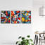 Space Comic Book Style Planet Stars Rocket Kids Bedroom - 3 Piece No Frame Print Set-1950435329