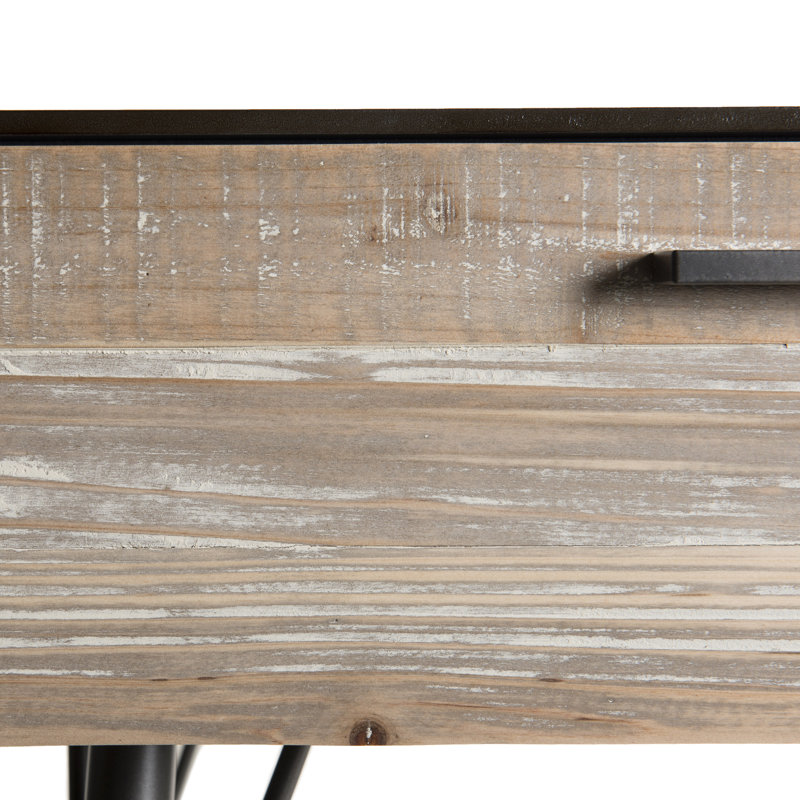 Rancourt Solid Wood Top Metal Base Writing Desk