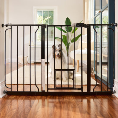 Metal Pressure Mounted Pet Gate With Door