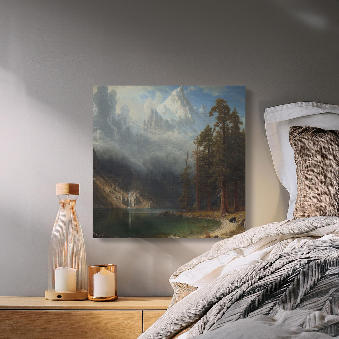 Mountain Lake Canvas Wall Art, Forest Landscape Painting, Gallery Wrapped Print, Ready to Hang, Archival Quality, Home Decor, Statement