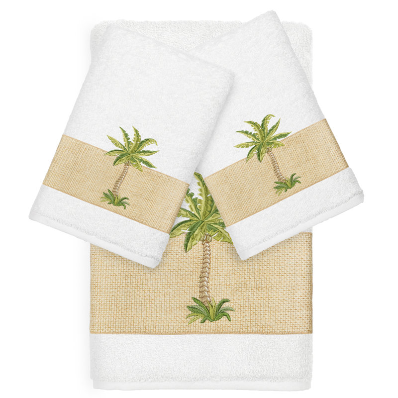 Ensemble de serviettes 3 pièces 100% coton turc Colton, Blanc
