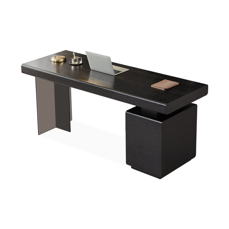 Bureau rectangulaire en bois manufacturé noir, H 29,53 po x l 70,87 po x P 25,59 po