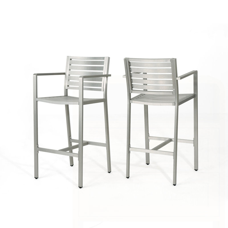 Ensemble de 2 tabourets 29,50 "avec cadre en aluminium antirouille