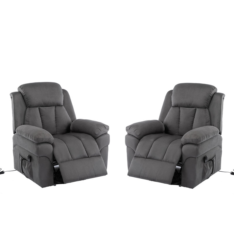 Fauteuil inclinable et chauffant en velours Lunagrace