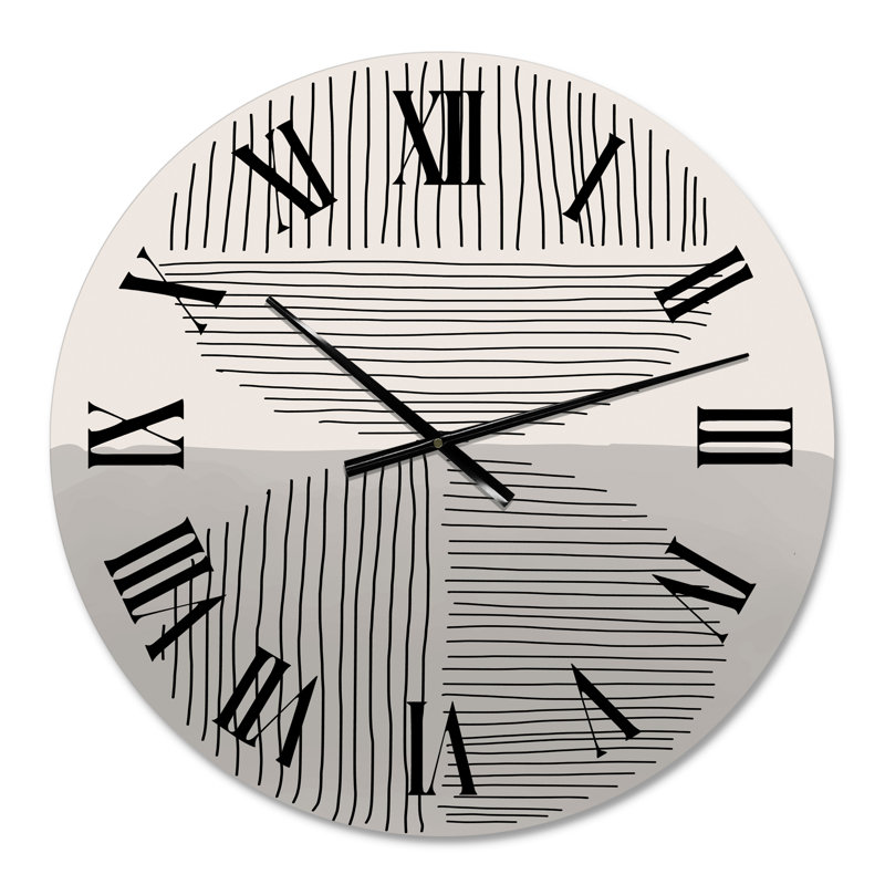 Minimal Geometric Lines and Circle VI - Modern wall clock, Small