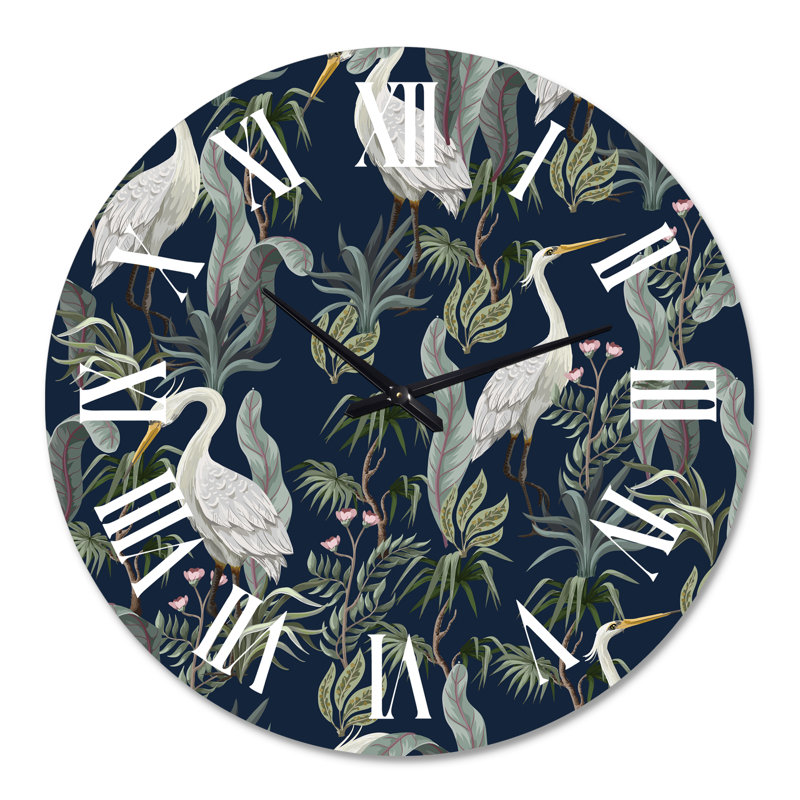 Chinoiserie avec oiseaux et pivoines VII - Horloge murale traditionnelle, Grand