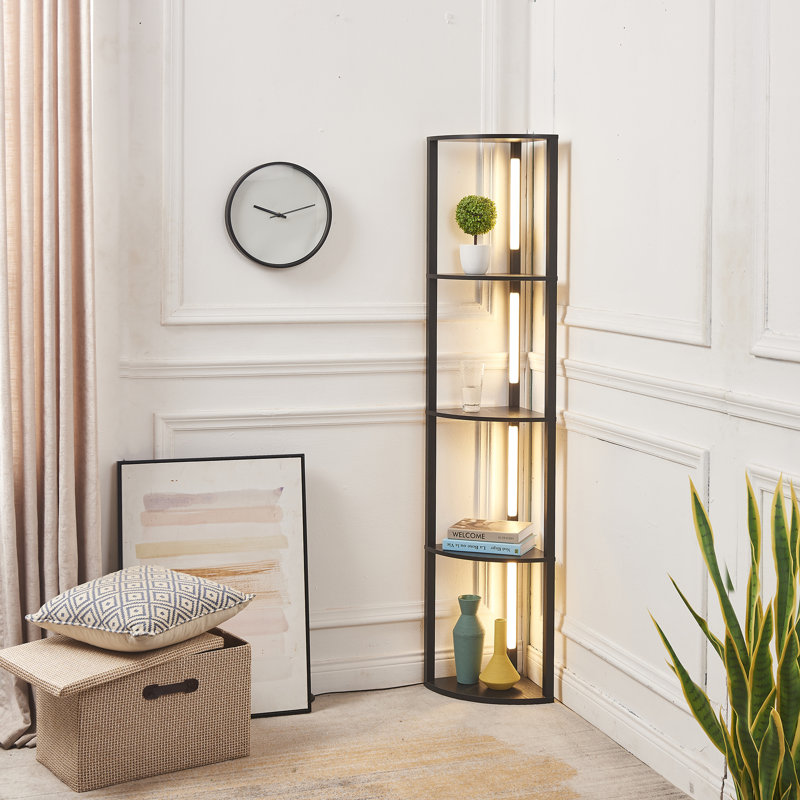 Lampe sur pied 64 po Fancy Edge, Noir