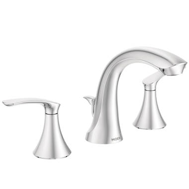Moen Halle Spot Resist Brushed Nickel 2-Handle Widespread WaterSense Bathroom Sink Faucet with Drain 84972SRN