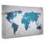 Teal Blue Map Of The World In Abstract - Wrapped Canvas Painting-55340982