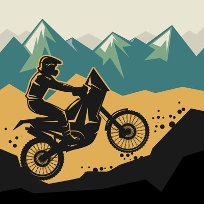 Motocross abstrait, impression sur toile tendue