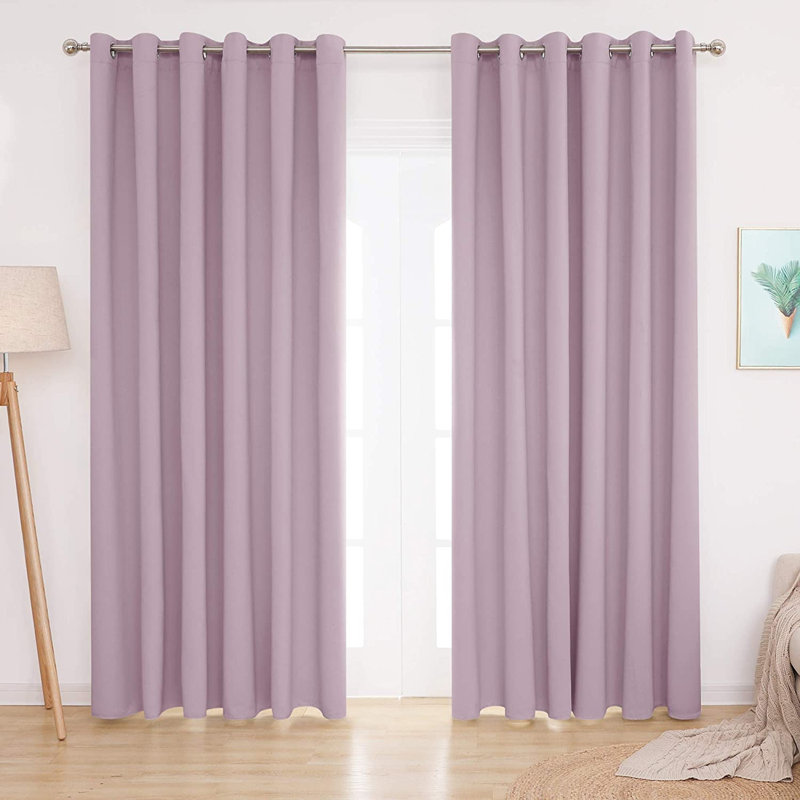 Blackout Door Curtain Pair, 229 W x 274 D cm, Black