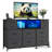 10 Fabric Drawers Dresser, Entertainment Center TV Stand for 45"-55" TV, Chest of Drawers with Wood Top and Open Shelves for Bedroom, Living Room, Hallway-1089075509