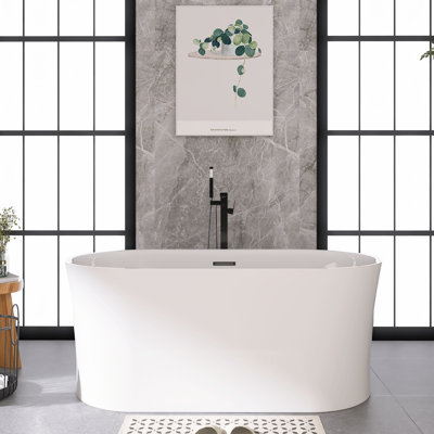 Baignoire de trempage autoportante 59 po en acrylique