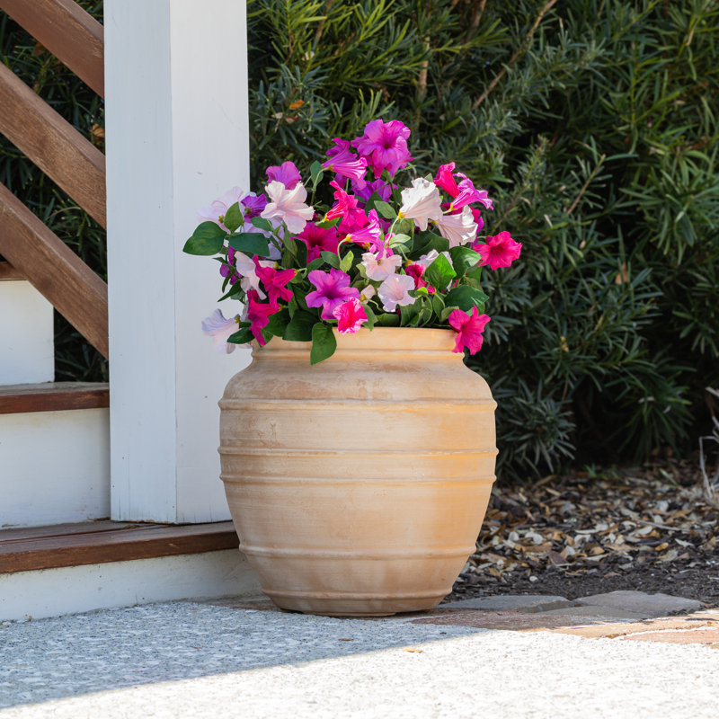 Lifelike Petunia Urn Filler - Purple and Yellow, Purple/Yellow