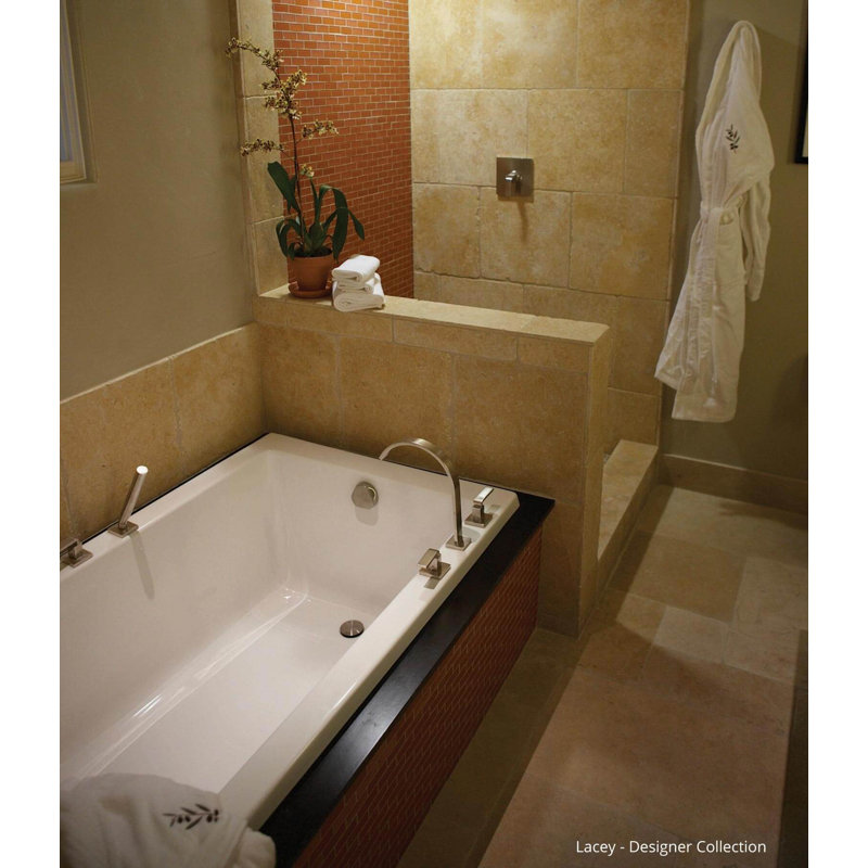 Lacey 60'' L Bathtub, White, Matte Black