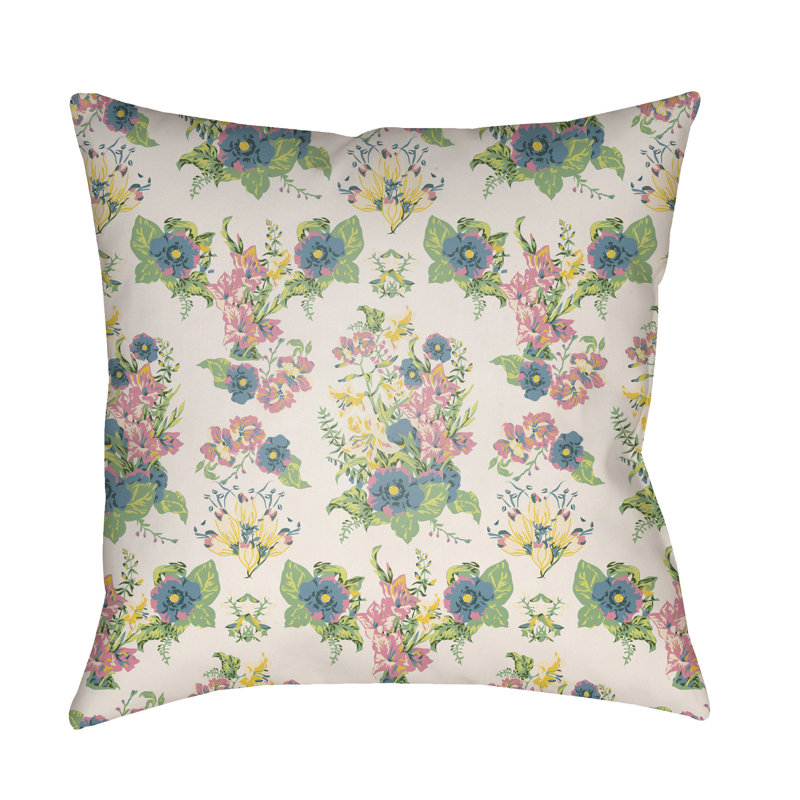 Lolita Lola Floral Outdoor Throw Pillow, White, 26" H x 26" W x 5" D