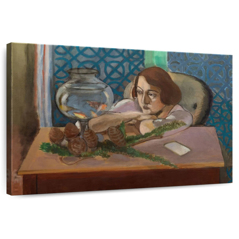 Leisha Woman Before An Aquarium, 16" H x 24" W