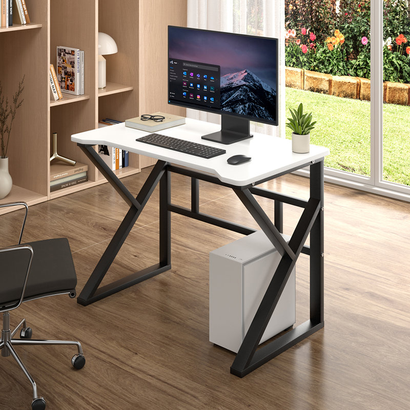Metal Base Computer Desk, White