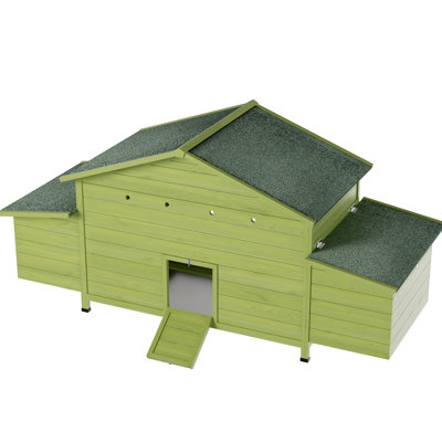 Poulailler d'extérieur en bois 11,12 pi² avec 2 portes de gamme, des boîtes de nidification, des housses de pieds résistantes et un perchoir de fenêtre réglable pour la circulation de l'air