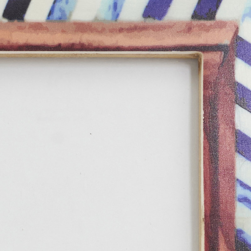 Cadre photo à chevrons en bois et os, 4 po x 6 po