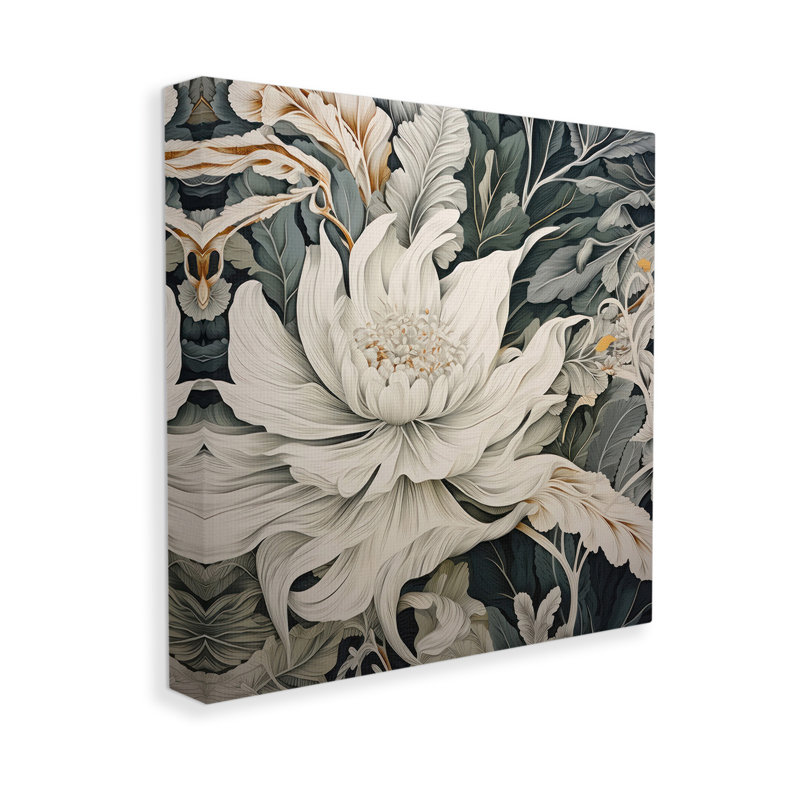 Traditional Curving Flowers Canvas Wall Art by Lazar Studio, 36" H x 36" W