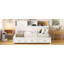 Lit de jour simple en bois avec 3 tiroirs de rangement, tablette souple supérieure, tablette et ensemble de douilles et ports USB