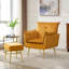 Fauteuil en velours capitonné avec repose-pieds Vaishal-1458133888