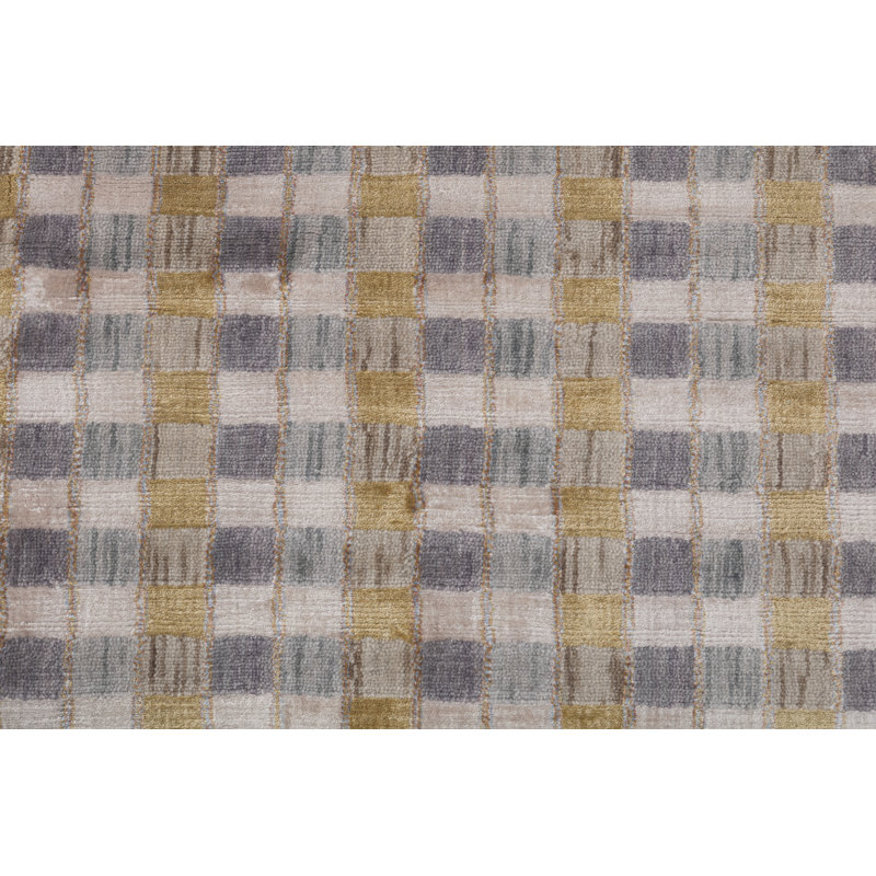Hand Loomed Striped Area Rug in Yellow